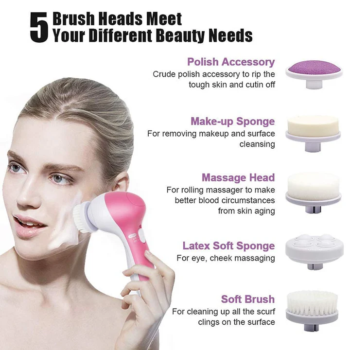 5 in 1 Face Cleansing Brush